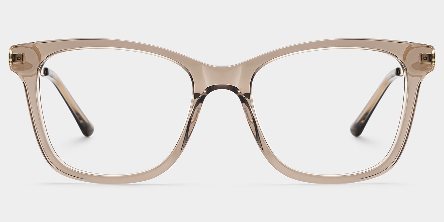 Vibert Brown Rectangle Mixed Frame Glasses for Women | ZEELOOL0