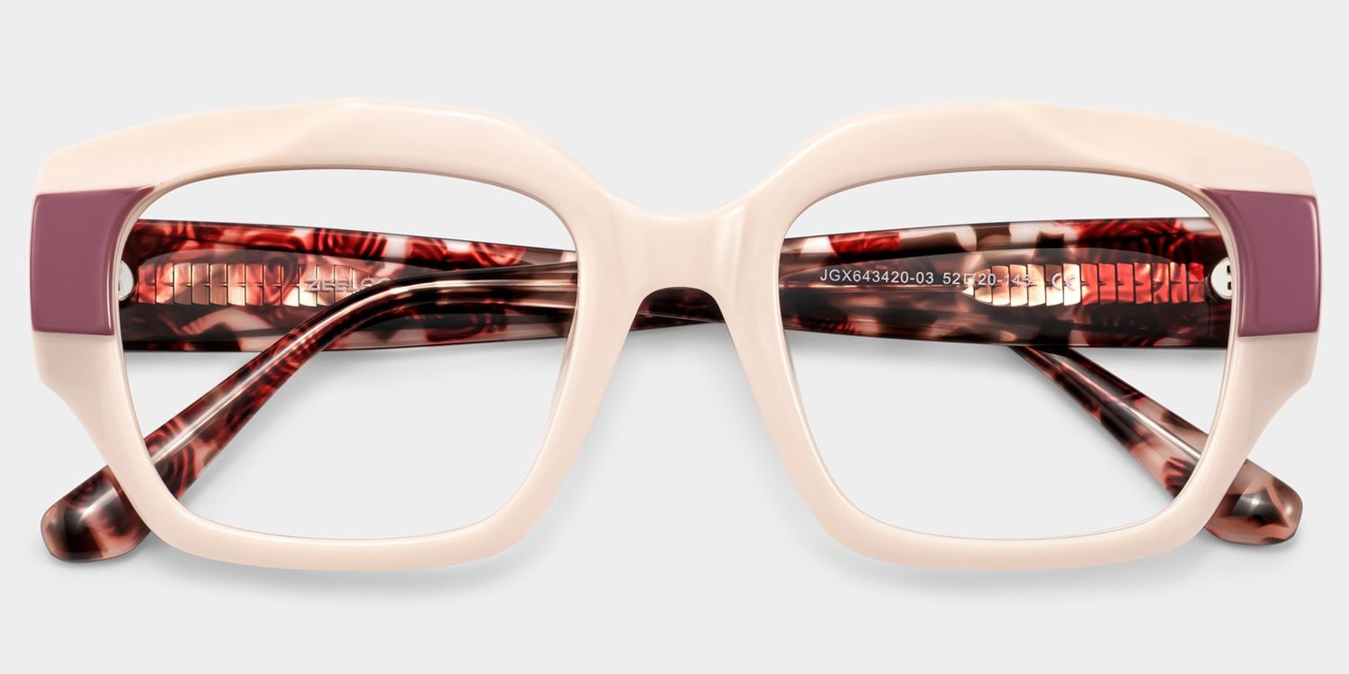 Sonnet Pink Square Glasses | ZEELOOL1
