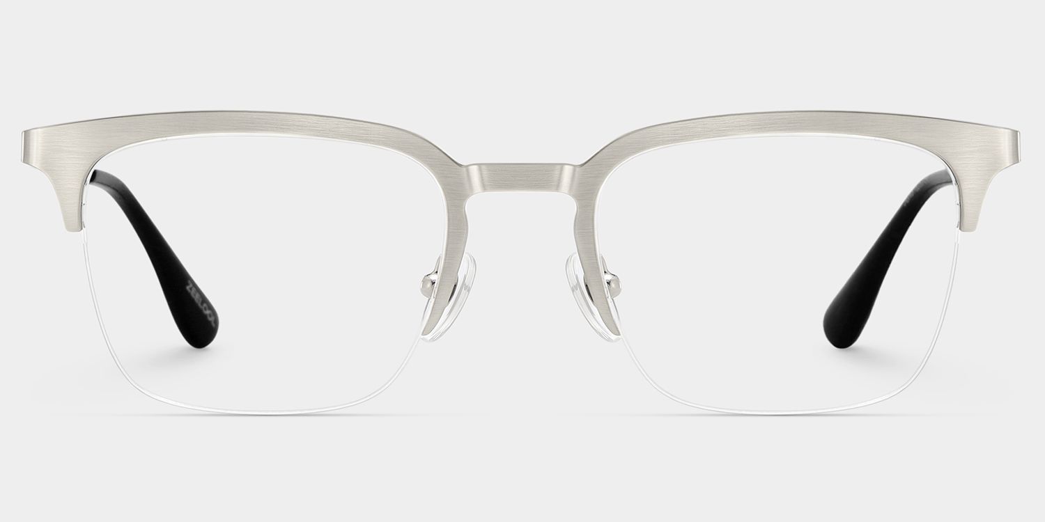 Peyton Browline Glasses Frames in Silver Color | ZEELOOL0