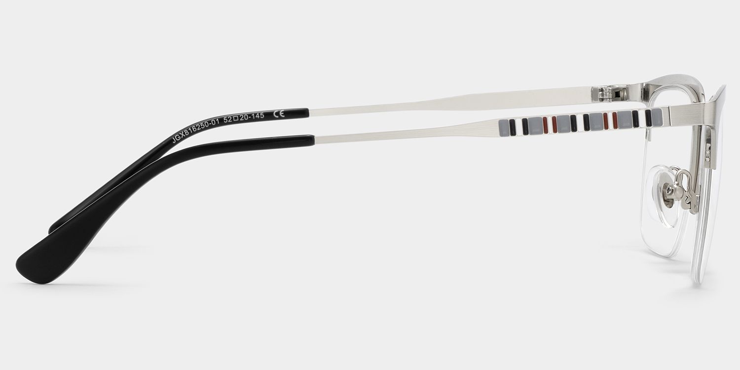 Peyton Browline Glasses Frames in Silver Color | ZEELOOL3