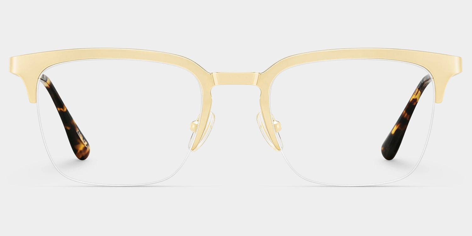 Peyton Gold Browline Frame Glasses for Men | ZEELOOL0