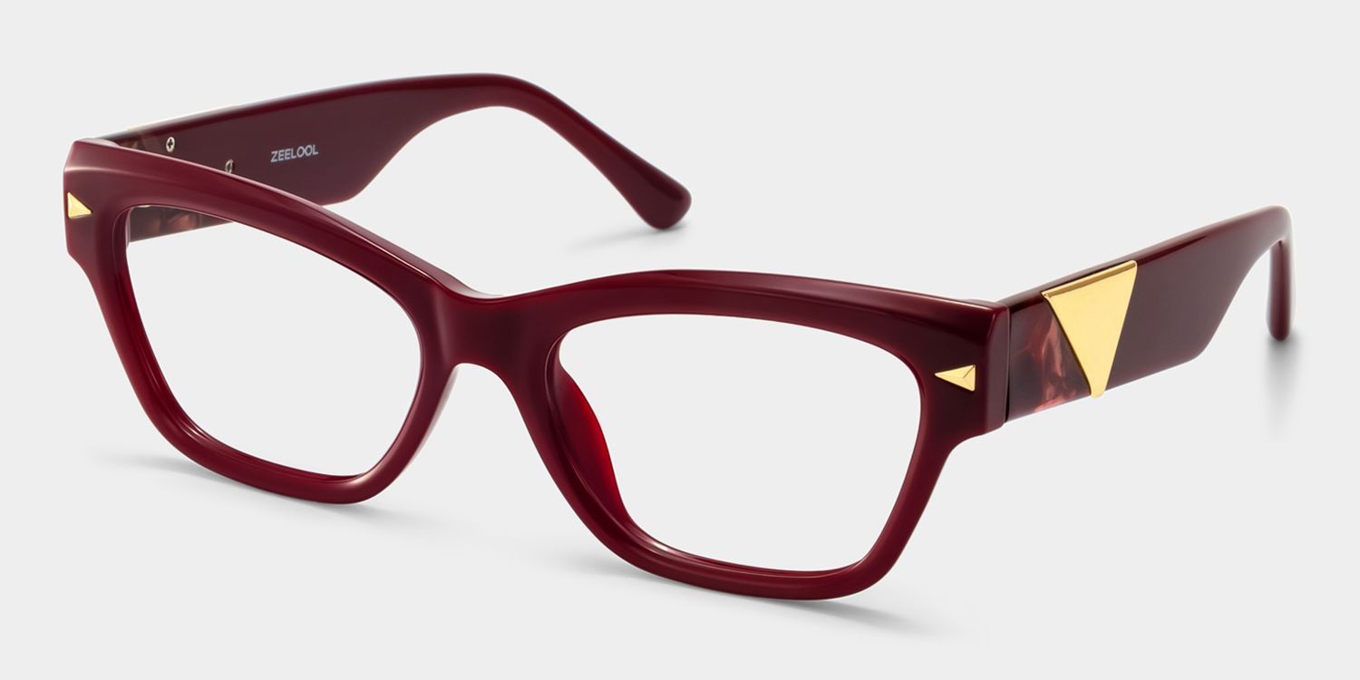 Briar Burgundy Cat-Eye Glasses | ZEELOOL2