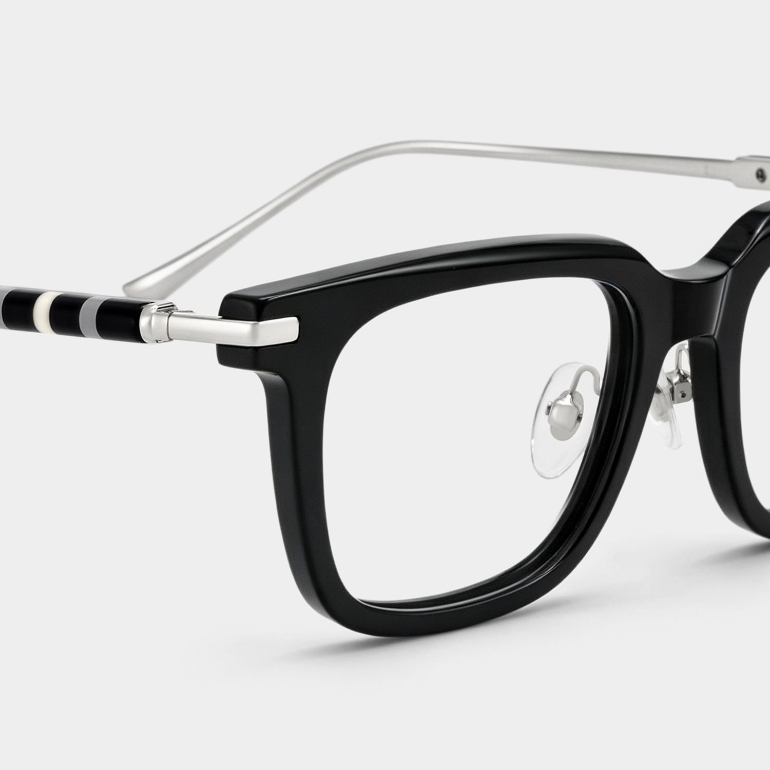 Rayne Black Square Thin Frame Glasses for Men | ZEELOOL4
