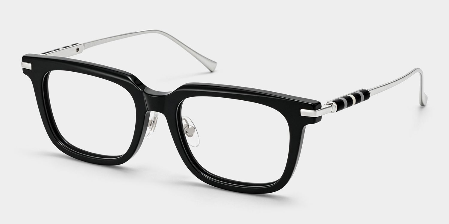 Rayne Black Square Thin Frame Glasses for Men | ZEELOOL2