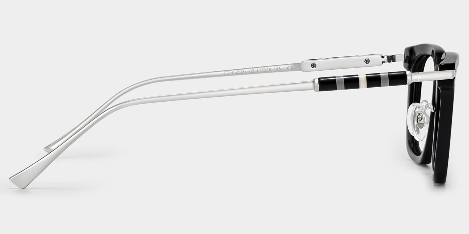 Rayne Black Square Thin Frame Glasses for Men | ZEELOOL3