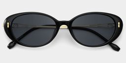 Blaire Black Oval Sunglasses1