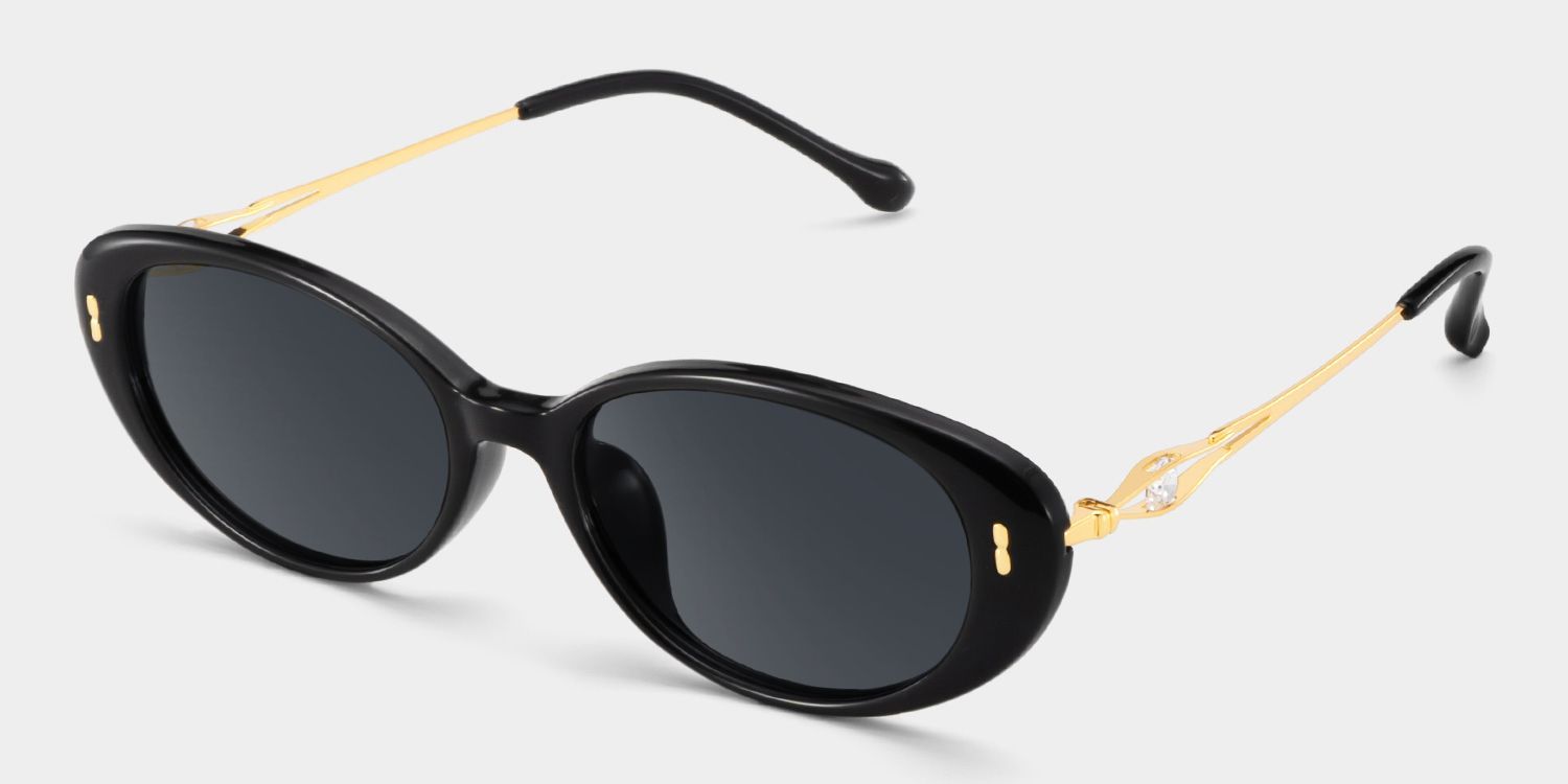 Blaire Oval Black Prescription Sunglasses | ZEELOOL2