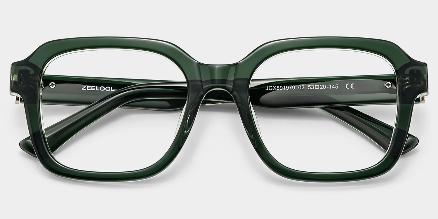 Parker Green Square Eyeglass Frames for Women | ZEELOOL1