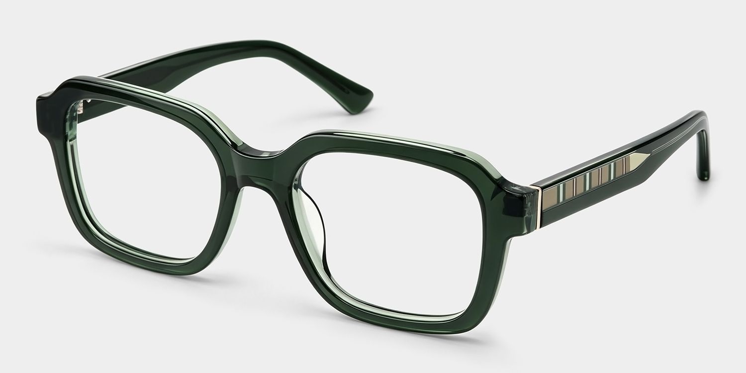 Parker Green Square Eyeglass Frames for Women | ZEELOOL2