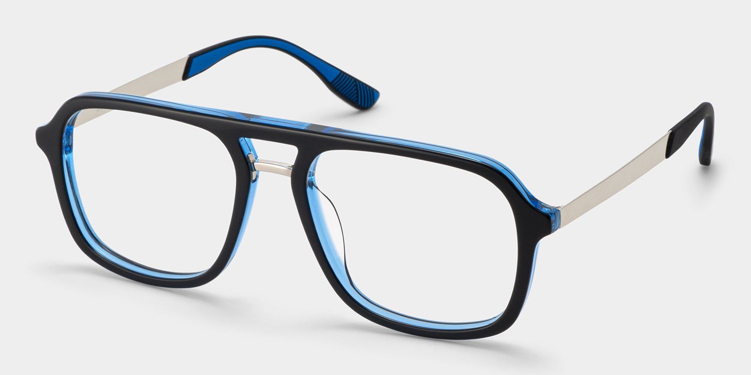 Ryder Blue Aviator Mixed Frame Glasses for unisex | ZEELOOL2