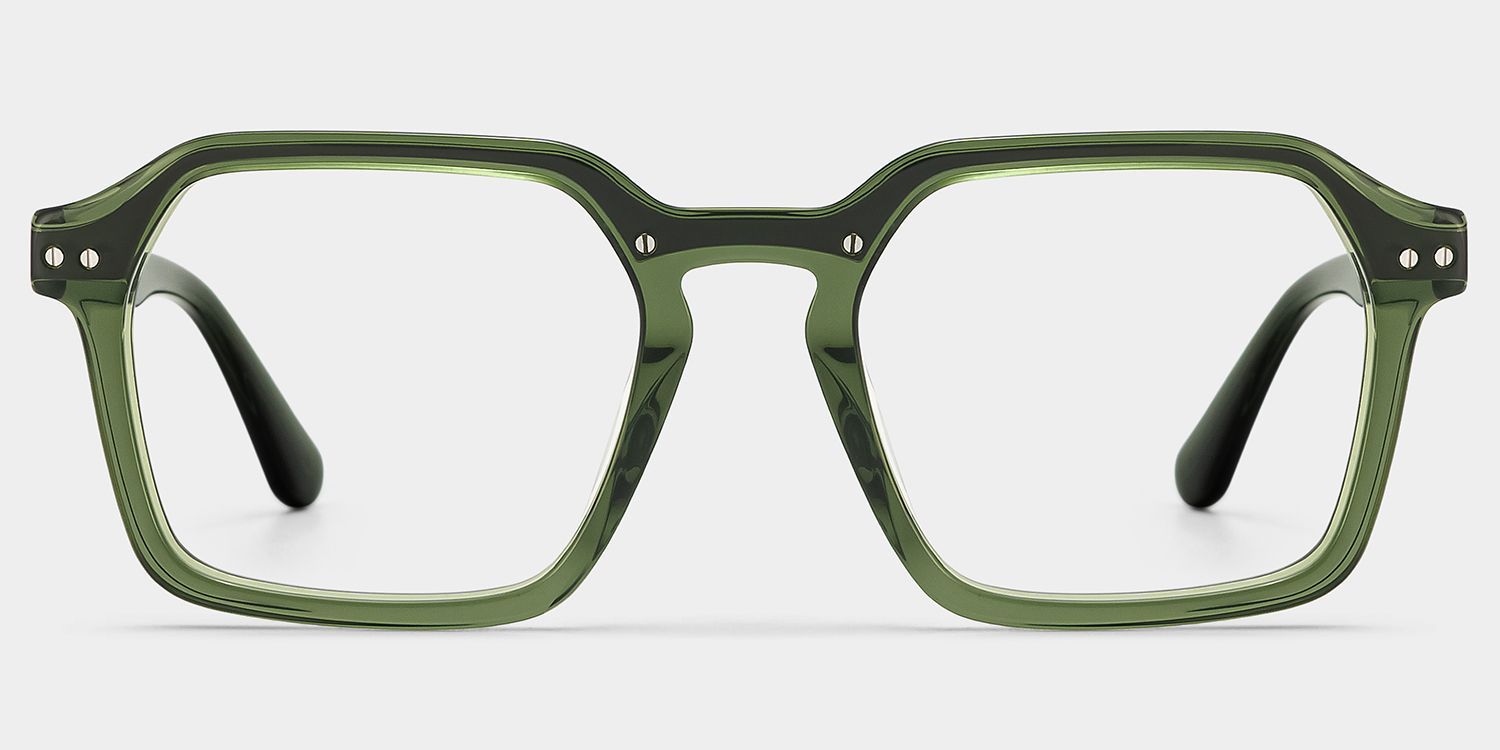 Brendan Green Geometric Mixed Frame Glasses | ZEELOOL0