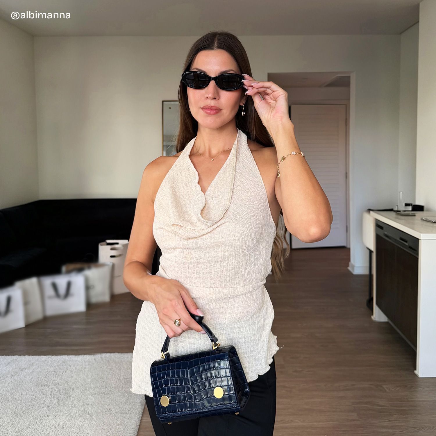 ZEELOOL x Aimee Song The 90s Black Oval Sunglasses7