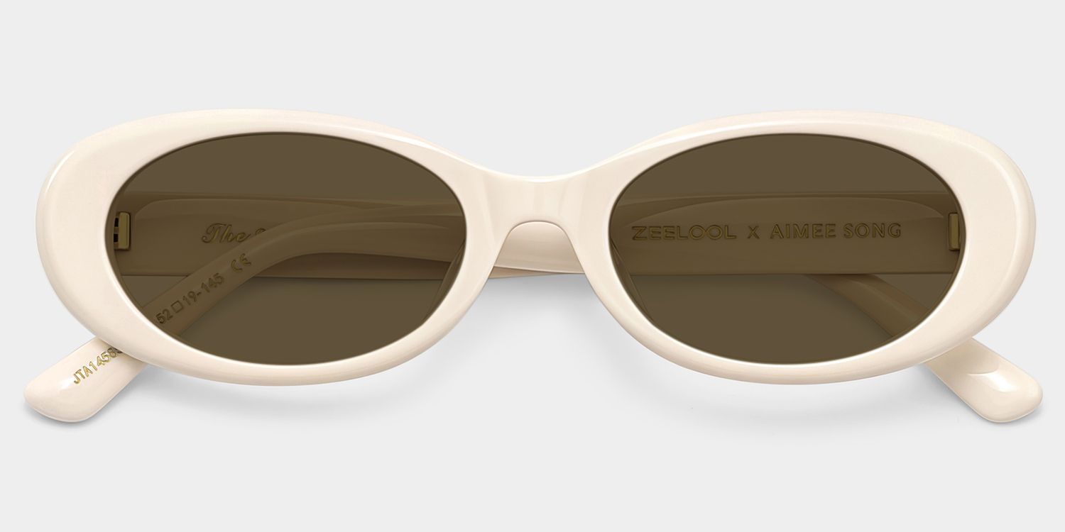 ZEELOOL x Aimee Song The 90s White Oval Sunglasses2