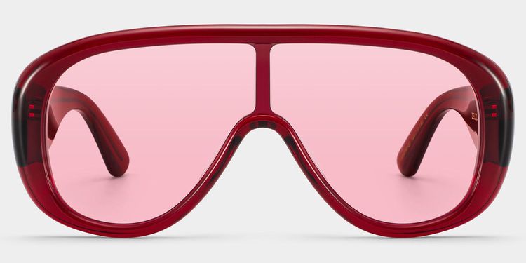 The Shield Red Aviator Glasses