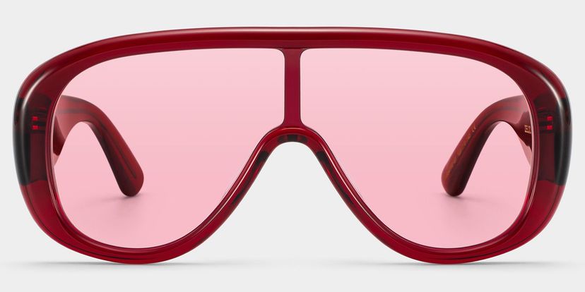 The Shield Red Aviator Glasses