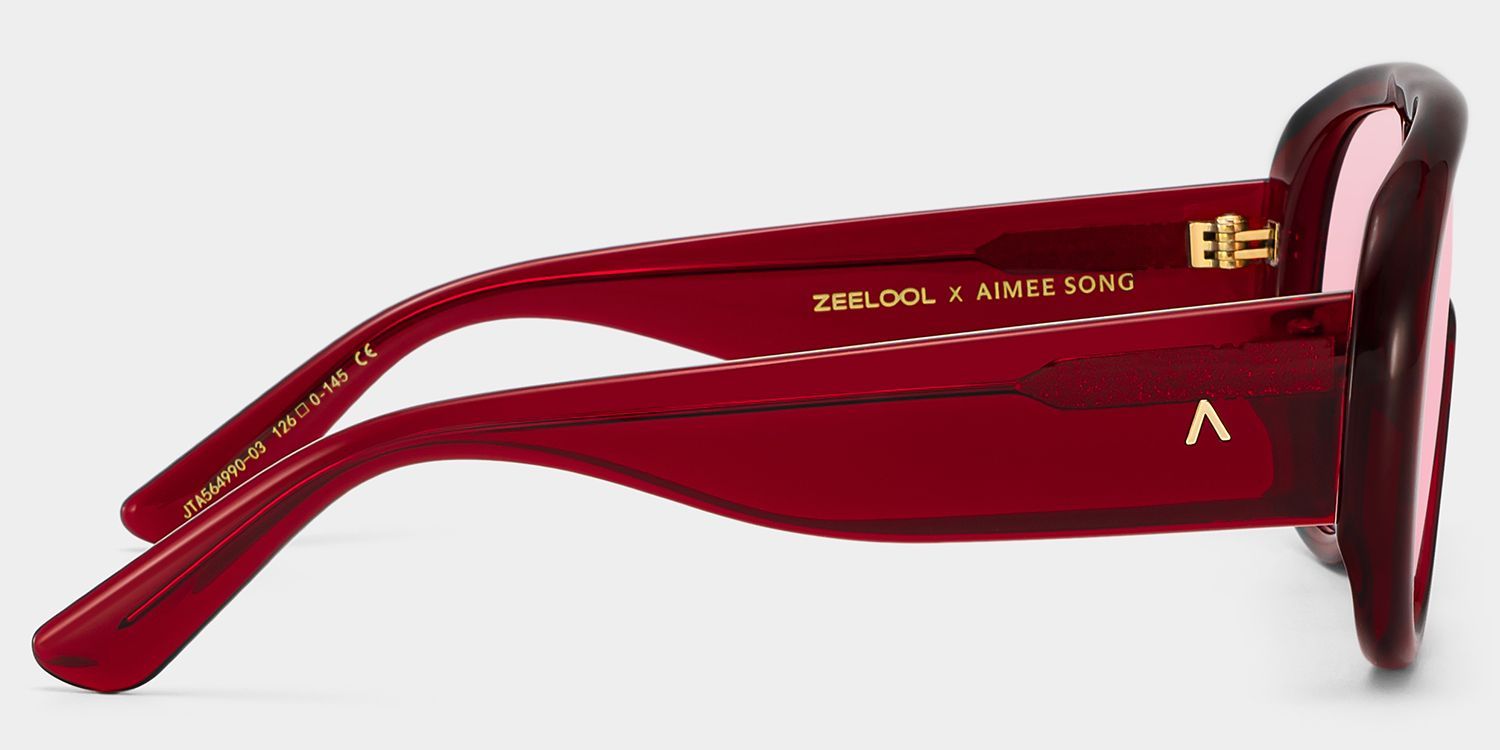 ZEELOOL x Aimee Song The Shield Red Sunglasses4