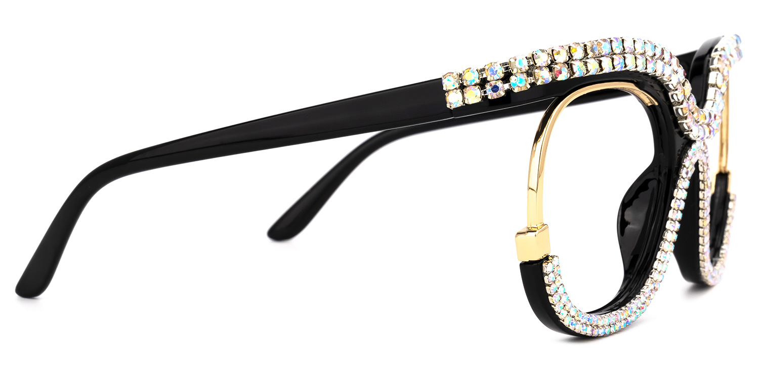 Veasley Square Multicolor Rhinestone Studded Glasses2