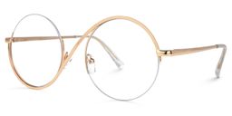 Flozif Gold Round Glasses1